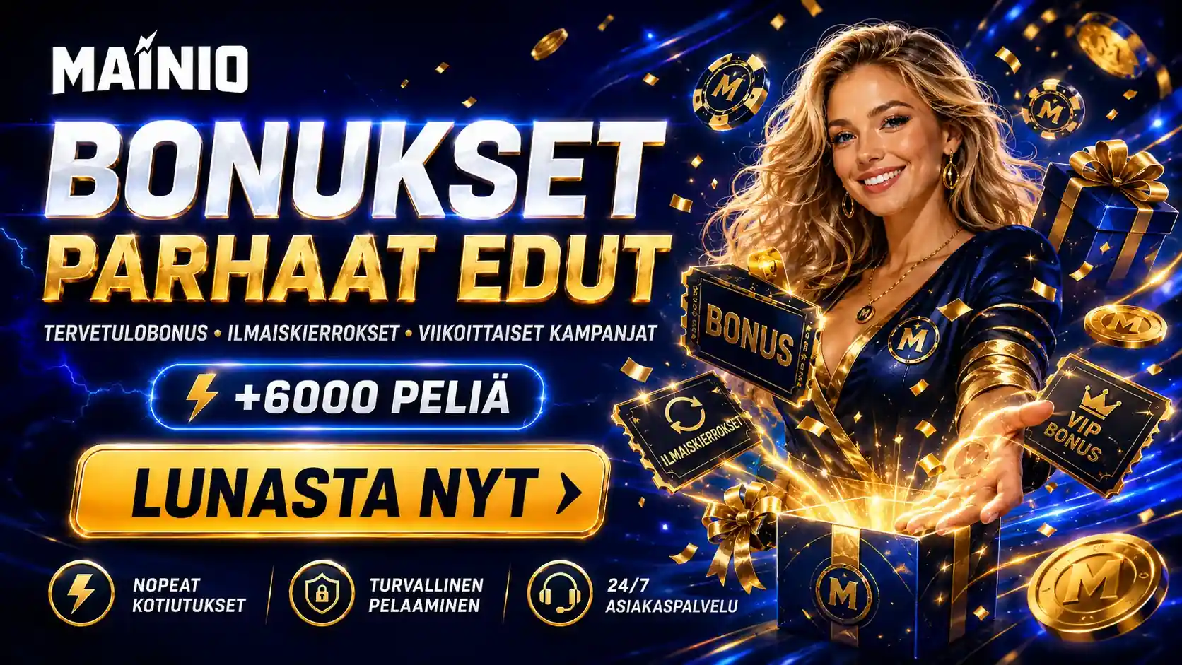 Mainio parhaat bonukset tarjoukset ja naishahmo