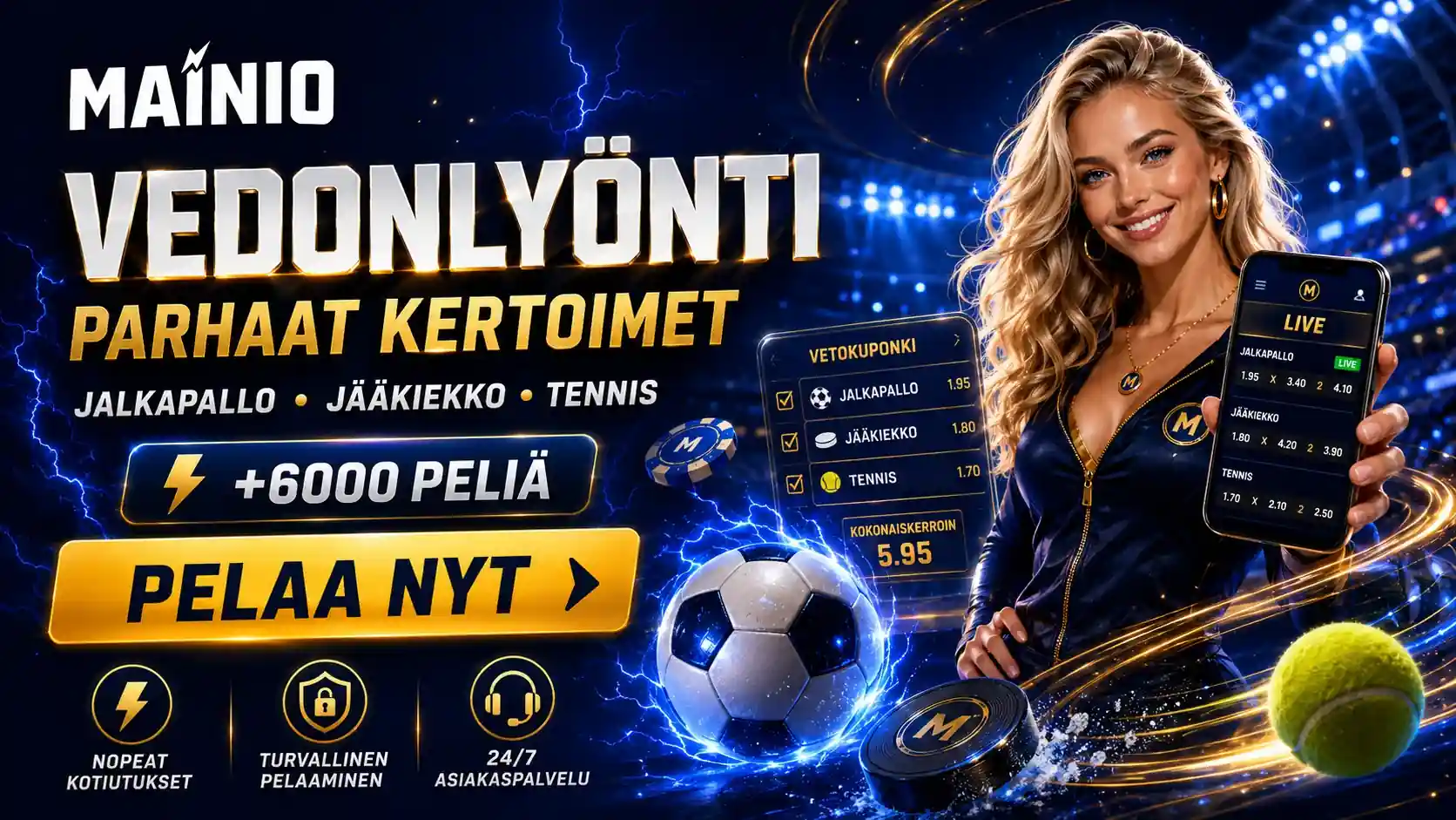 Mainio vedonlyönti urheiluvedot ja naishahmo Suomessa
